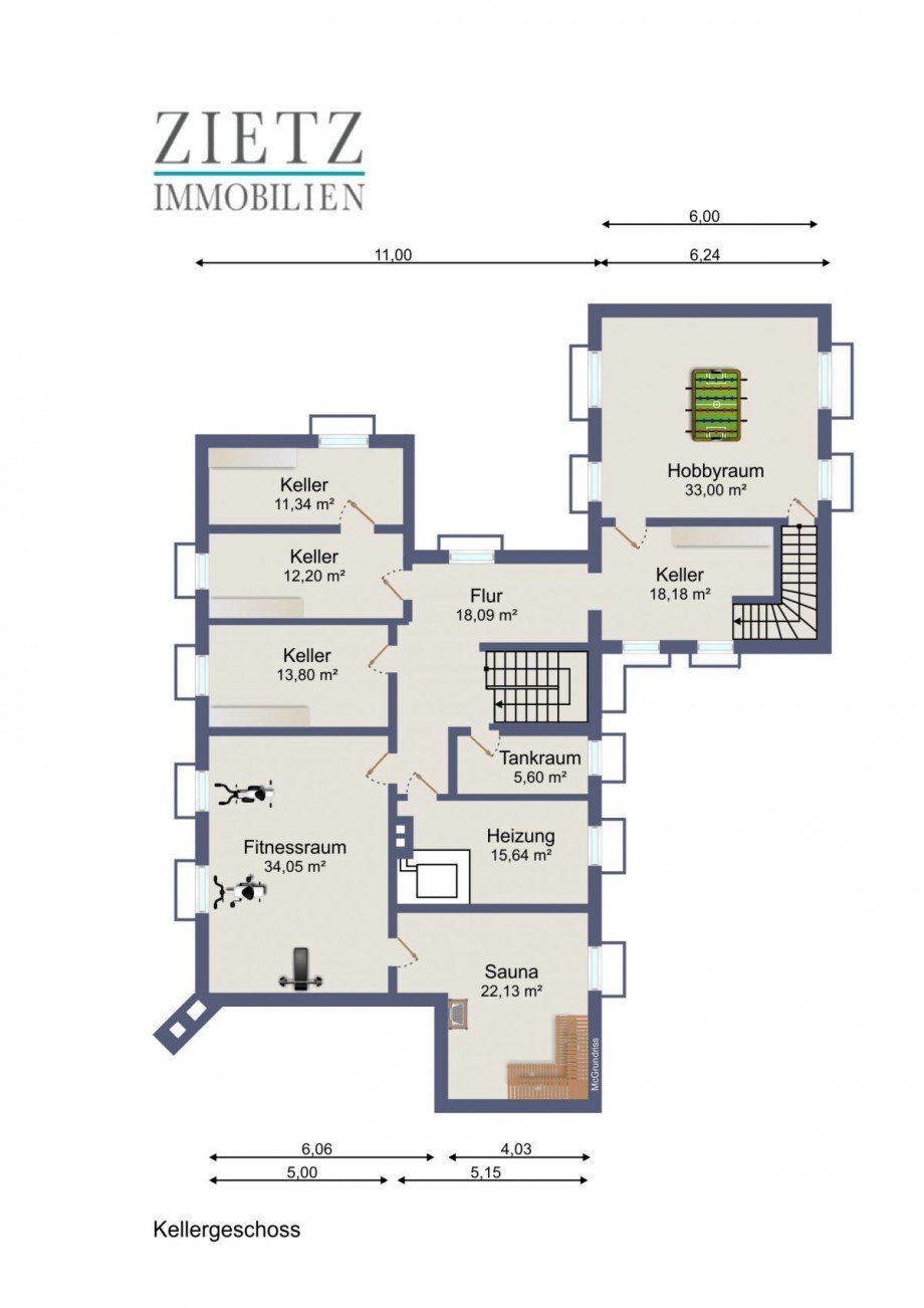 Kellerr�ume und Hobby Einfamilienhaus Eglfing
